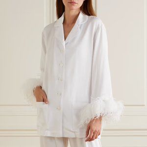 Sleeper Double Feather-Trim Party Pajama Set